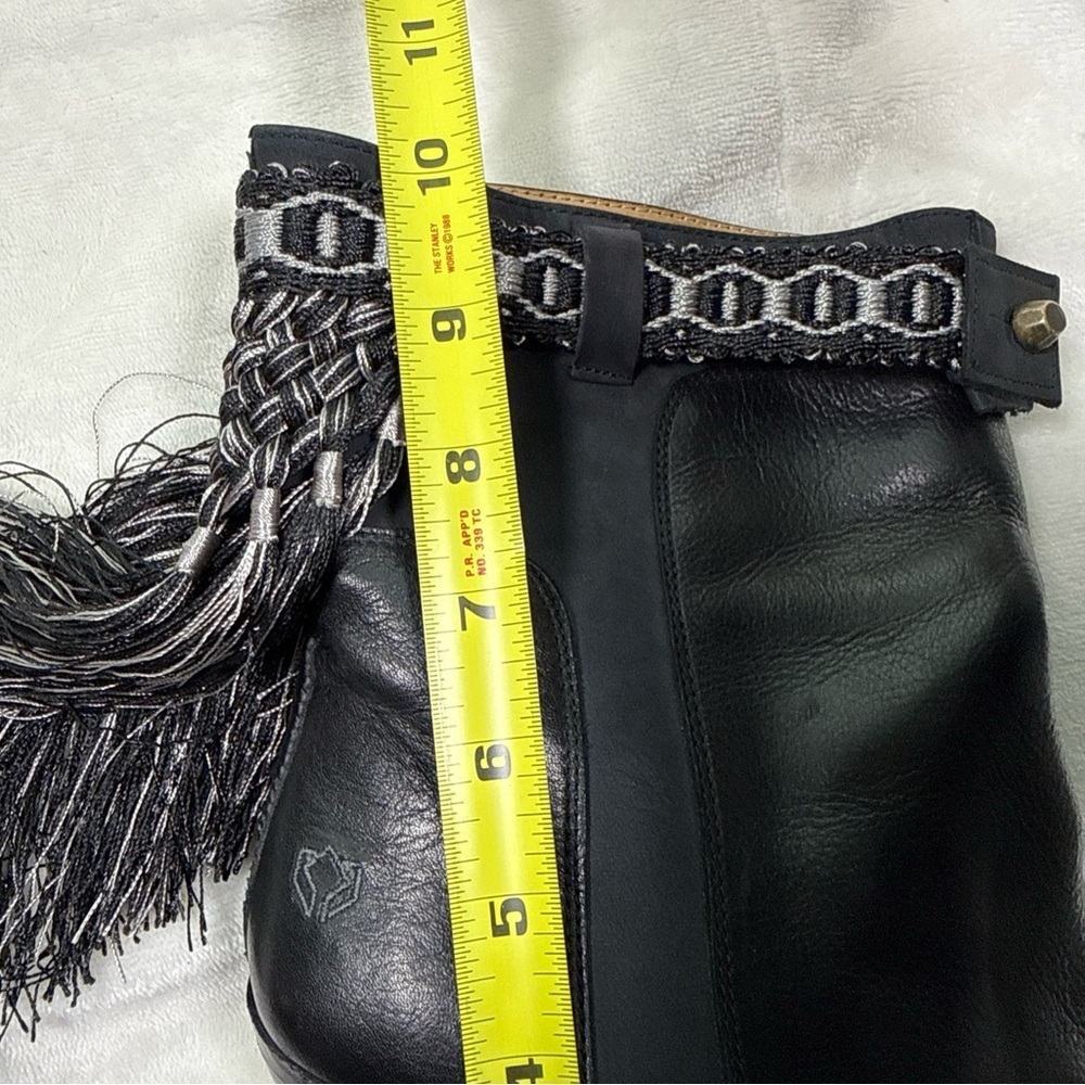 Cobra Society Leather black fringe western heeled boot Size 40 (US 9) Pull On - Picture 14 of 14